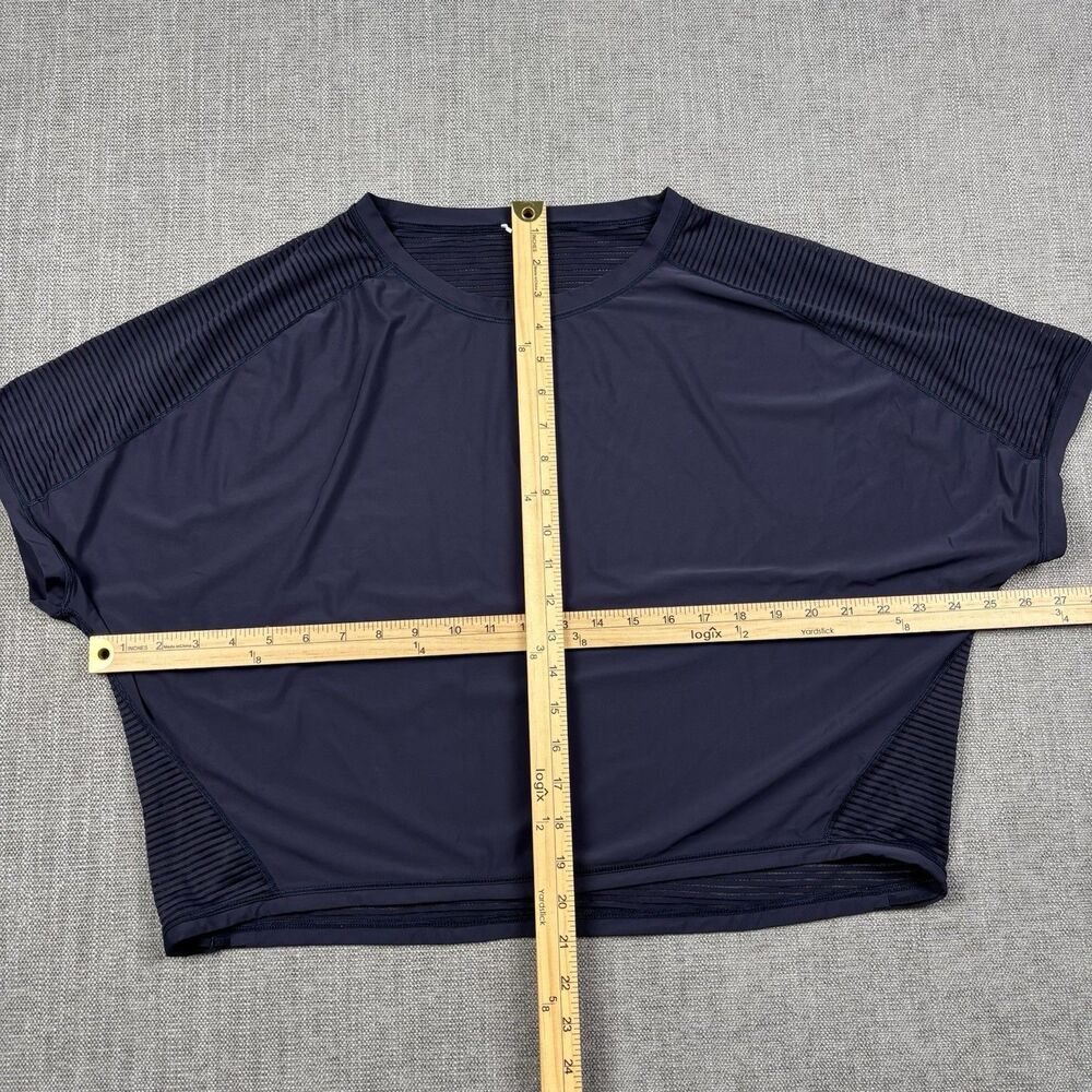 Lululemon Lean In Short Sleeve Midnight Navy Womens 6 Mesh Breathable Stretch - Picture 6 of 6